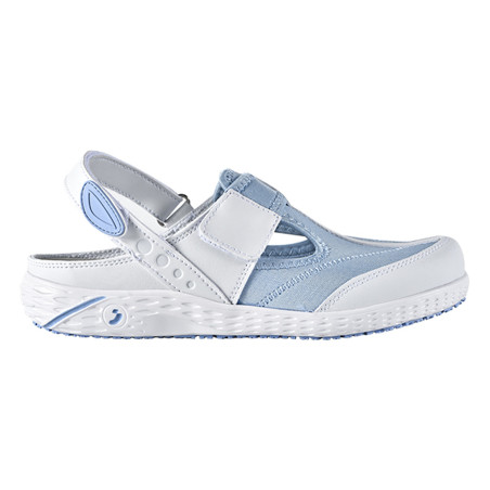 Safety Jogger - Sandales médicales végan avec assise plantaire amovible ALIZA blanc et bleu clair OB