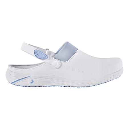 Safety Jogger - Sabots médicaux pour femmes confortables végan DANY blanc et bleu clair OB ESD A SRC E