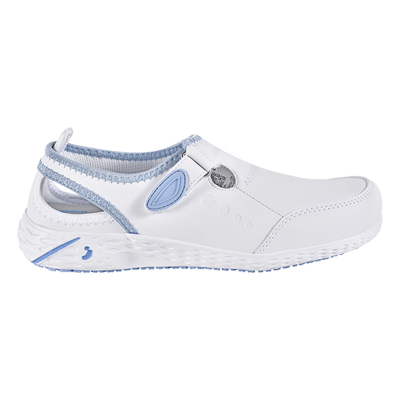 Safety Jogger - Sabots médicaux antidérapants et respirants LINA blanc et bleu clair OB