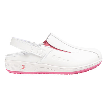 Safety Jogger - Sabots médicaux pour femmes avec une bande velcro réglable CARINNE blanc et rose OB