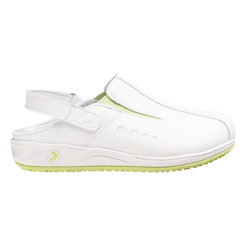 Safety Jogger - Sabots médicaux pour femmes avec une bande velcro réglable CARINNE blanc et vert OB
