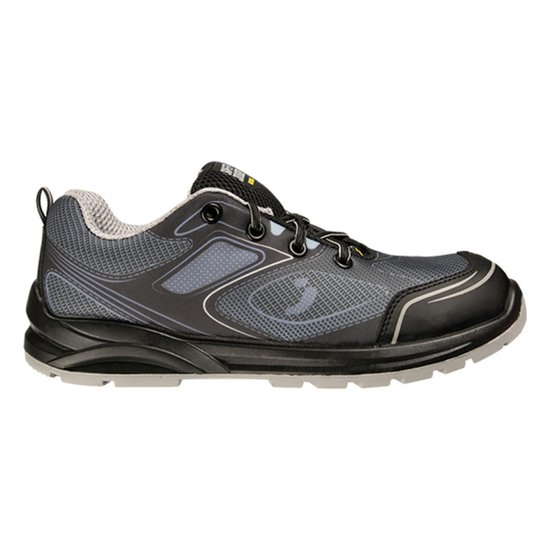 Safety Jogger - Chaussures de sécurité basses sportives anti-perforation avec embout en acier CADOR noir et gris S1P