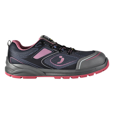 Safety Jogger - Chaussures de sécurité basses sportives anti-perforation avec embout en acier CADOR noir et rose S1P