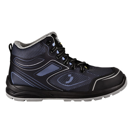 Safety Jogger - Chaussures de sécurité mi-hautes sportives avec embout en acier CADOR noir et bleu S1P