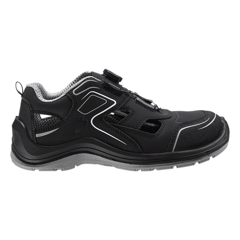 Safety Jogger - Sandales de sécurité sans métal antidérapantes et anti-perforations à fermeture TLS FLOW noir et blanc S1P