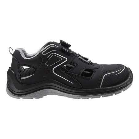 Safety Jogger - Sandales de sécurité sans métal antidérapantes et anti-perforations à fermeture TLS FLOW noir et blanc S1P