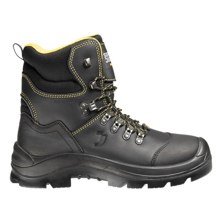 Safety Jogger - Chaussures de sécurité hautes hydrofuges respirantes avec tige en cuir GORA noir et jaune S7S