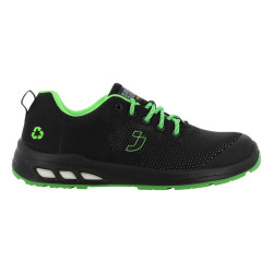 Safety Jogger - Chaussures de sécurité basses décontractées ultra-respirantes avec embout en acier ECOFITZ noir et vert  S1P