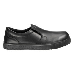 Safety Jogger - Chaussures de sécurité basses à enfiler en cuir avec semelles extérieures en caoutchouc HAVEN noir S3S