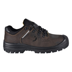 Safety Jogger - Chaussures de sécurité basses en cuir respirant et semelles résistantes à la chaleur VESUVIO marron et noir S3