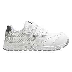 Safety Jogger - Chaussures de sécurité basses antidérapantes larges avec fermeture velcro PACCOS blanc S1PS