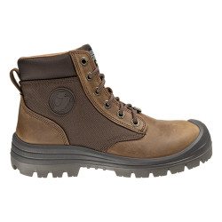 Safety Jogger - Bottines de sécurité antidérapantes hydrofuges en cuir avec embout en acier extra-larges DAKAR EW marron S3