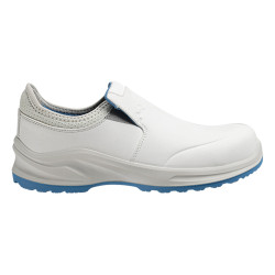 Safety Jogger - Chaussures de sécurité basses sans métal à enfiler spécial industrie alimentaire MODULO PURE blanc et bleu S3S