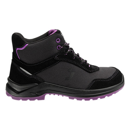 Safety Jogger - Chaussures de sécurité mi-hautes pour femmes antidérapantes BOTANIC noir et violet S1P