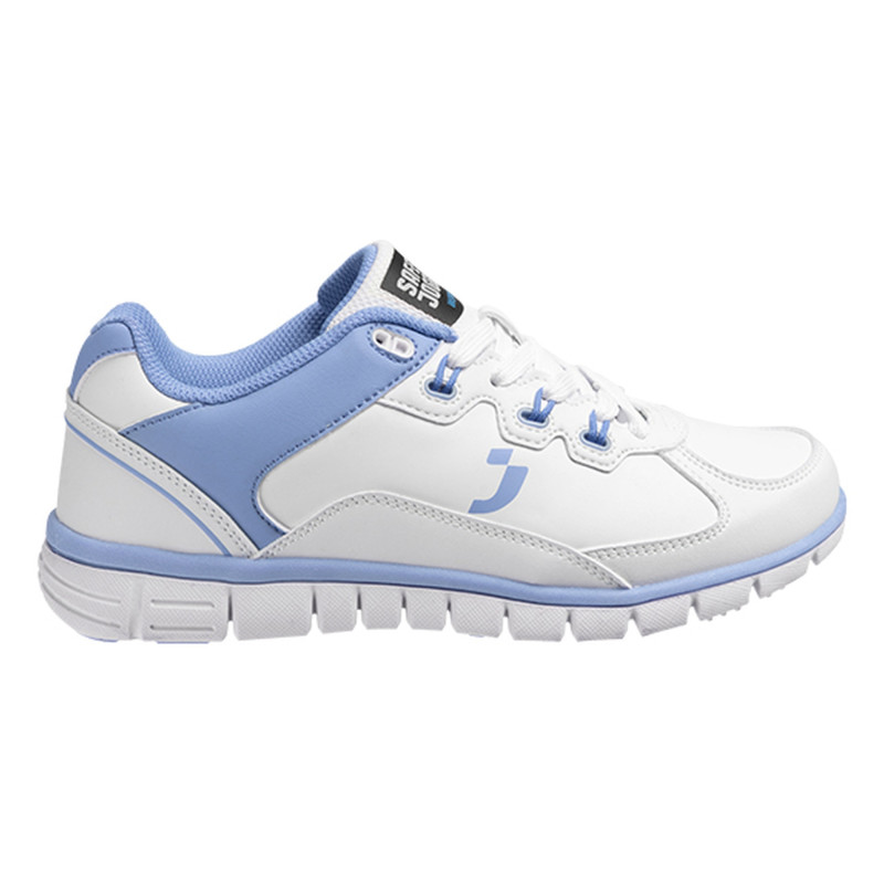 Safety Jogger - Baskets de travail sportives basses antidérapantes pour femmes spécial restauration SUNNY blanc et bleu-clair OB
