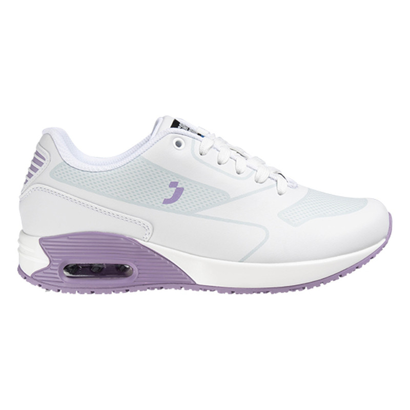 Safety Jogger - Baskets de travail médicales basses sportives pour femmes à mémoire de forme ELA blanc et violet O1