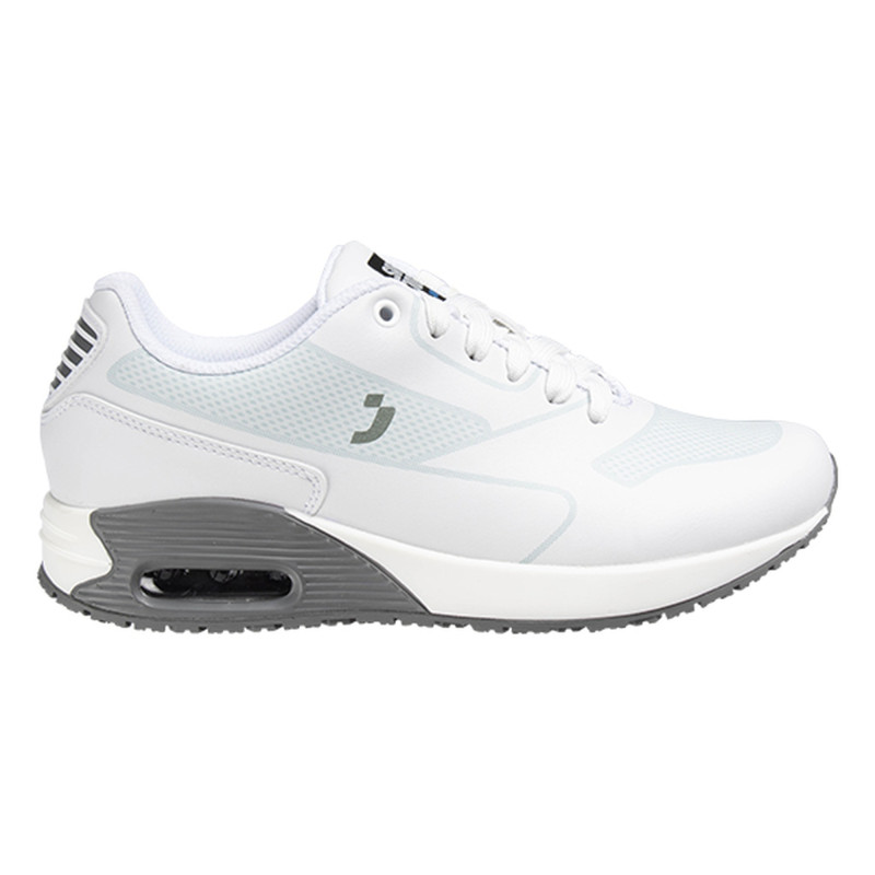 Safety Jogger - Baskets de travail médicales basses sportives pour femmes à mémoire de forme ELA blanc et vert clair O1