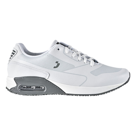 Safety Jogger - Baskets de travail médicales basses sportives à mémoire de forme JUSTIN blanc et gris clair O1