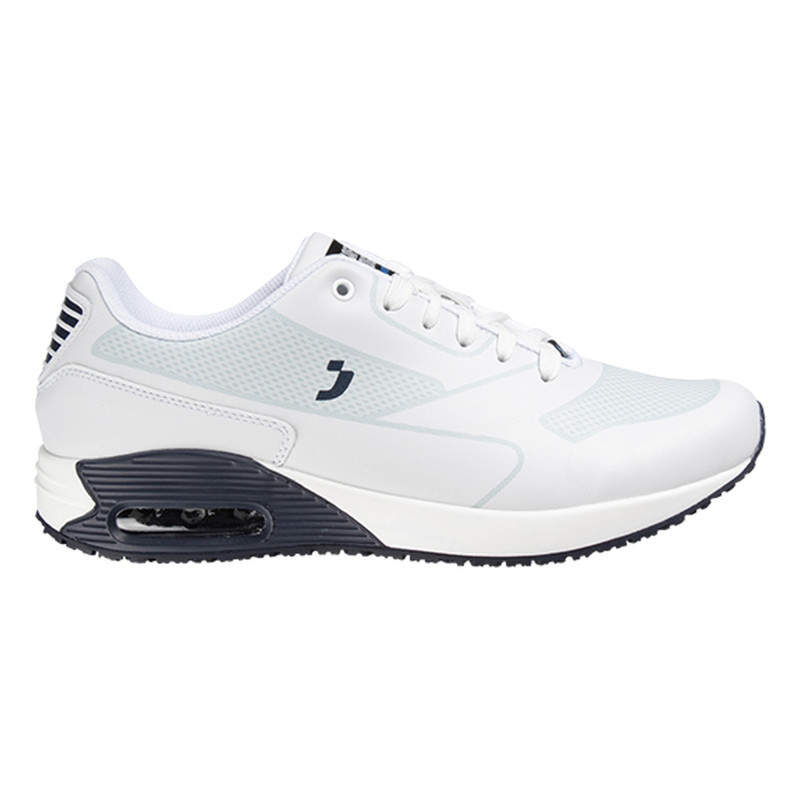 Safety Jogger - Baskets de travail médicales basses sportives à mémoire de forme JUSTIN blanc et bleu marine O1