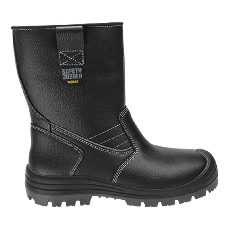 Safety Jogger - Bottes de sécurité polyvalentes en cuir avec talons nervurés et une doublure chaude BESTBOOT noir S3