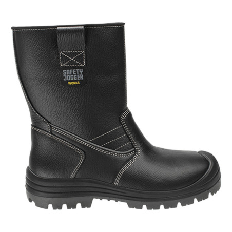 Safety Jogger - Bottes de sécurité polyvalentes en cuir avec talons nervurés et une doublure chaude BESTBOOT noir S3