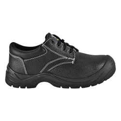 Safety Jogger - Chaussures de sécurité basses en cuir avec embout et semelles en acier SAFETYRUN noir S1P