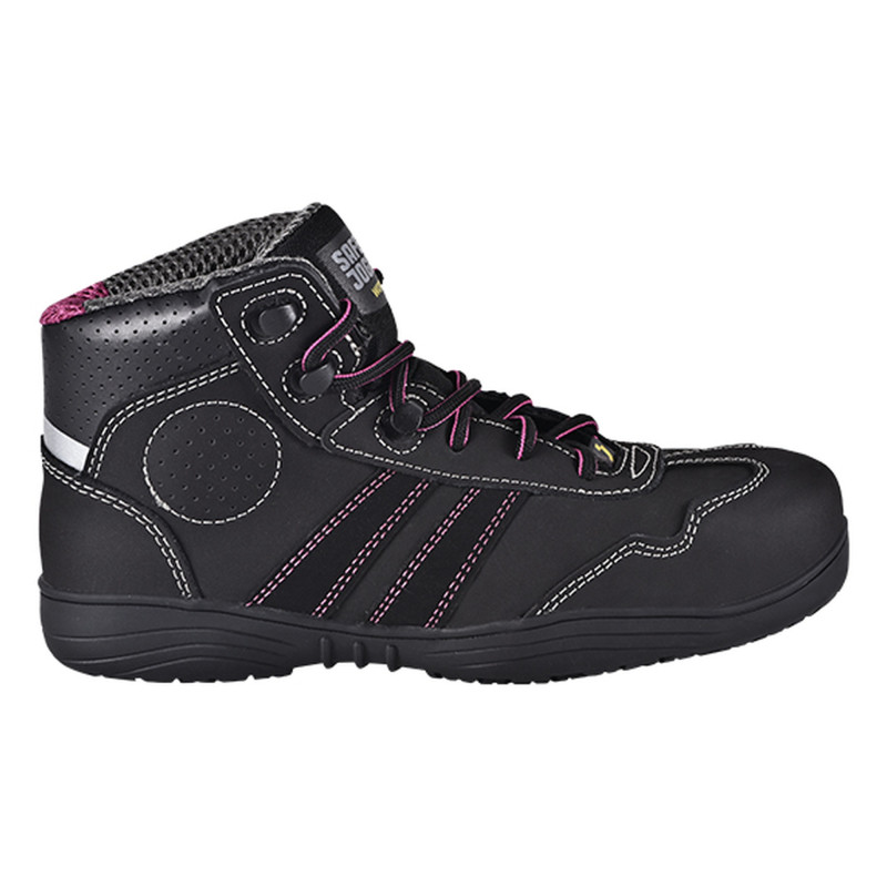 Safety Jogger - Chaussures de sécurité mi-hautes pour femmes antidérapantes et anti-perforations en nubuck ISIS noir S3