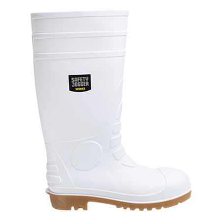 Safety Jogger - Bottes de sécurité imperméables et antidérapantes en PVC spécial restauration POSEIDON blanc S4