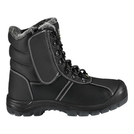 Safety Jogger - Bottes de sécurité d'hiver en cuir avec doublure chaude et fermeture éclair NORDIC noir S3S