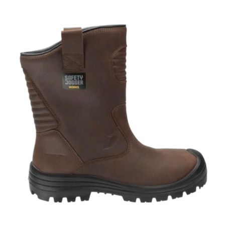 Safety Jogger - Bottes de sécurité entièrement en cuir avec semelle extérieure en caoutchouc MAYON marron S3S