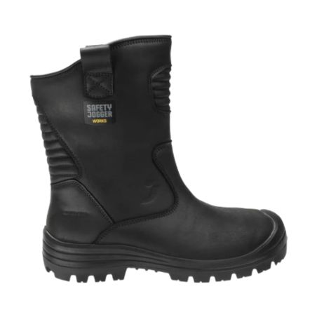 Safety Jogger - Bottes de sécurité entièrement en cuir avec semelle extérieure en caoutchouc MAYON noir S3S