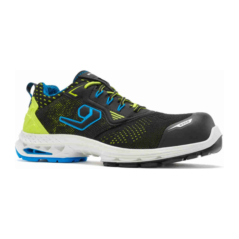 Base - Baskets de sécurité basses en tissu technique noir et bleu NEW YORK S1PS