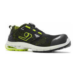 Base - Baskets de sécurité basses en tissu technique noir et jaune STOCKHOLM  S1PS