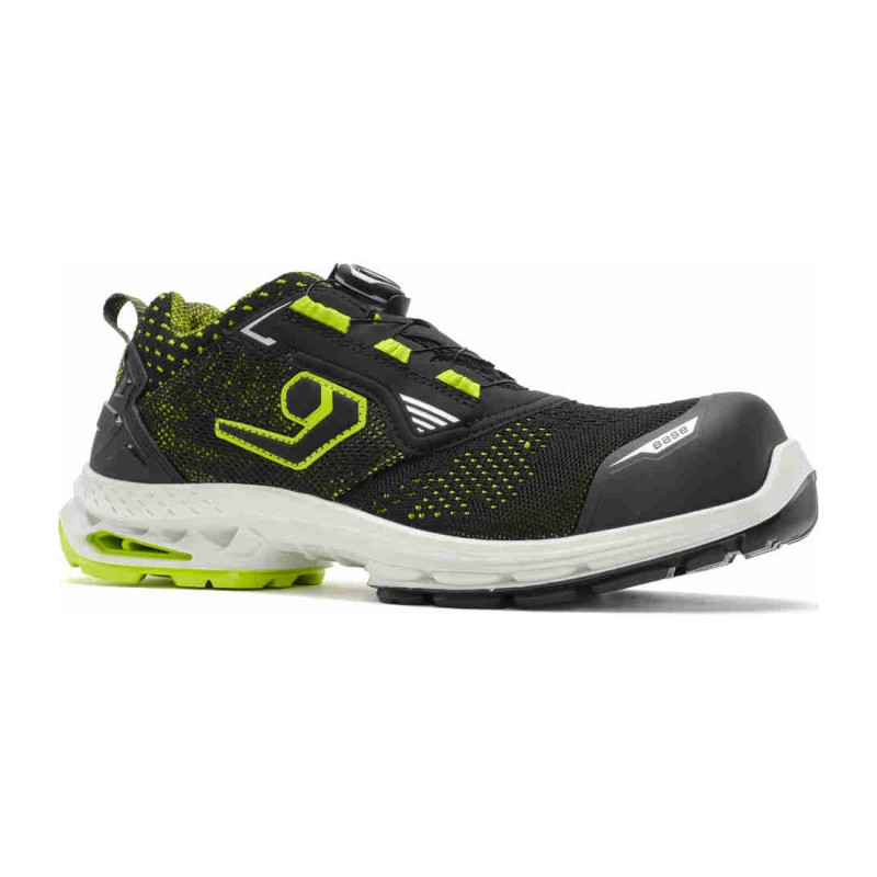 Base - Baskets de sécurité basses en tissu technique noir et jaune STOCKHOLM  S1PS