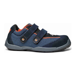 Base - Baskets de sécurité basses en tissu technique bleu et orange  SWIM S1PS