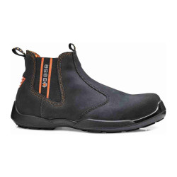 Base - Chaussures de sécurité hautes en cuir noir et orange DEALER S1PS