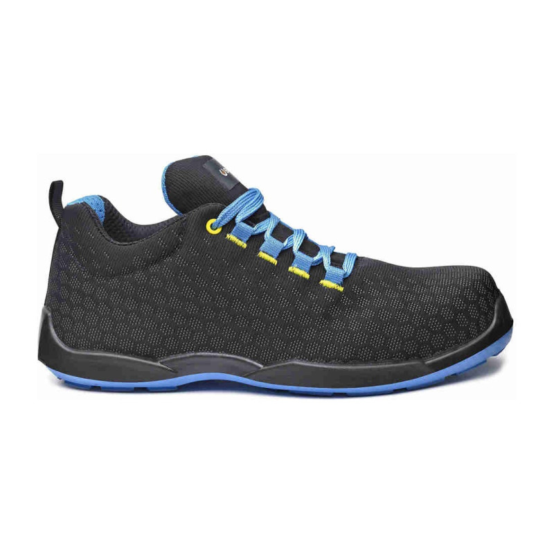 Base - Baskets de sécurité basses en tissu technique noir et bleu MARATHON S3S