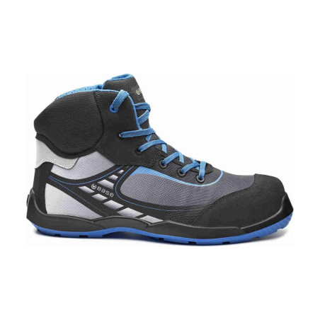 Base - Baskets de sécurité hautes en tissu technique noir et bleu BOWLING S3L