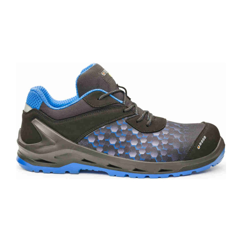 Base - Baskets de sécurité basses en tissu technique bleu et noir I-ROBOX BLUE S3