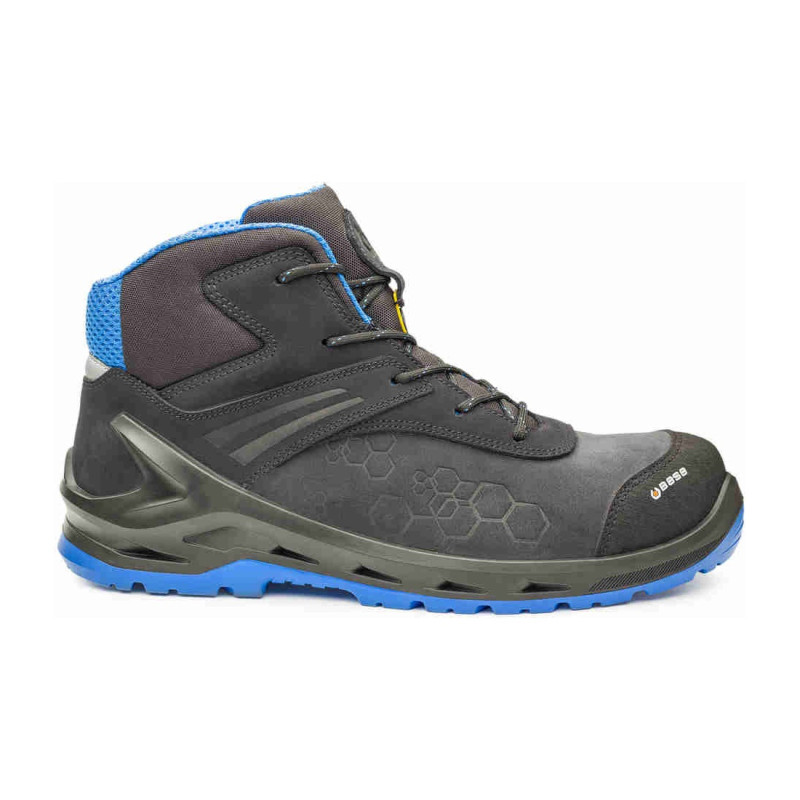 Base - Baskets de sécurité hautes en cuir Nabuteck noir et bleu I-ROBOX TOP S3