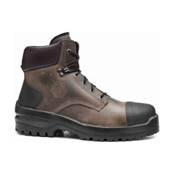 Base - Chaussures de sécurité hautes en cuir marron et noir BISON TOP S3L