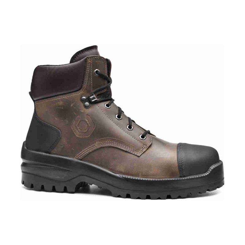 Base - Chaussures de sécurité hautes en cuir marron et noir BISON TOP S3L
