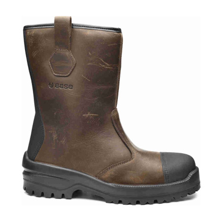 Base - Bottes de sécurité hautes en cuir marron et noir ELK S3L