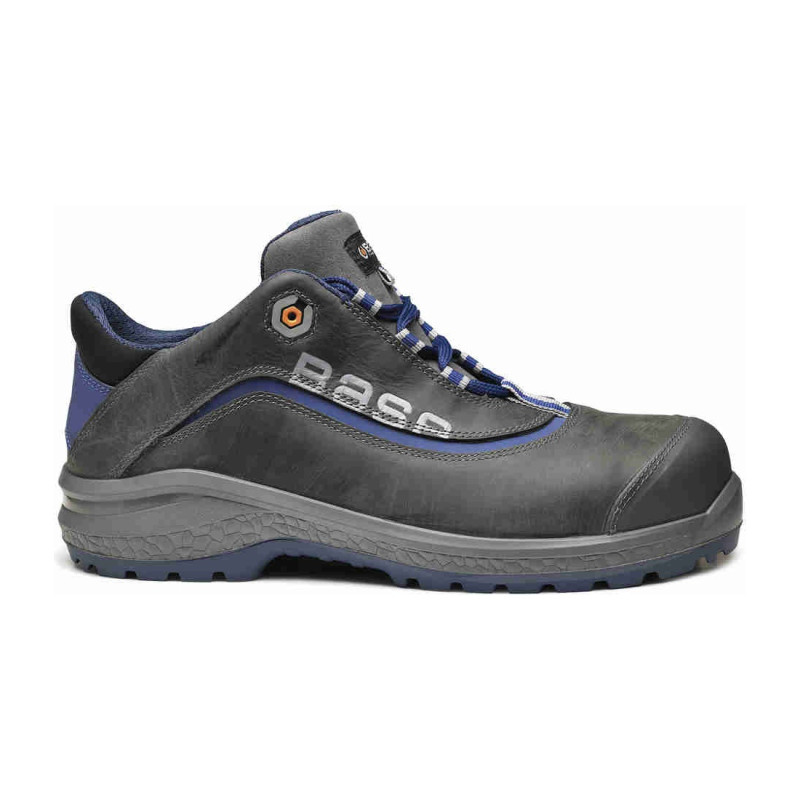 Base - Chaussures de sécurité basses en cuir noir et bleu BE-JOY TOP S3