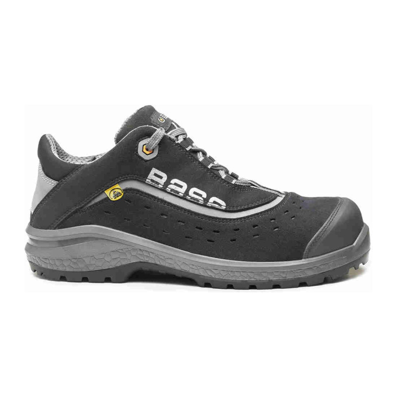 Base - Chaussures de sécurité basses en tissu technique noir et gris BE-STYLE S1P