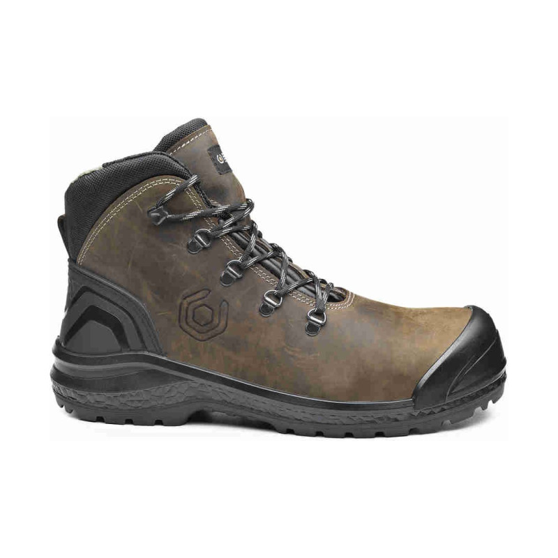 Base - Chaussures de sécurité hautes en cuir marron et noir BE-STRONG TOP S3