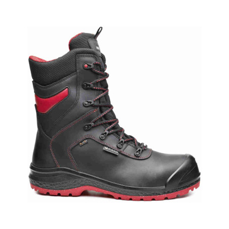 Base - Bottes de sécurité hautes en cuir noir et rouge BE-DRY TOP S3