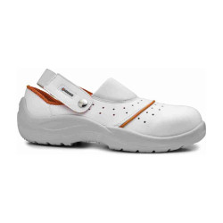 Base - Chaussures de sécurité basses en microfibre blanc et orange OSMIO SB