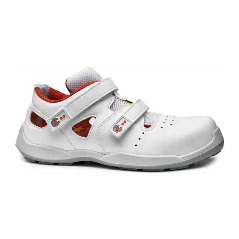 Base - Chaussures de sécurité basses en microfibre blanc et orange SKY S1PS