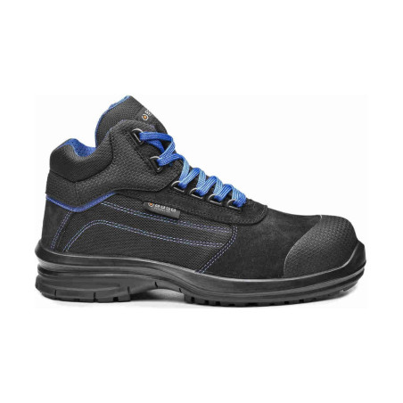 Base - Chaussures de sécurité hautes en cuir velours noir et bleu PULSAR TOP S1PL